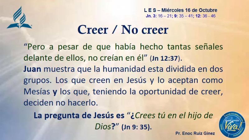 LES - TEMAS QUE REAPARECEN: CREER / NO CREER