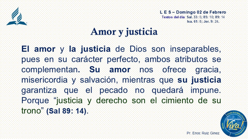 LES, REFLEXIÓN - AMOR Y JUSTICIA