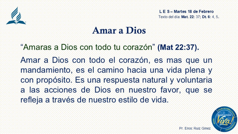 LES, REFLEXIÓN - AMAR A DIOS