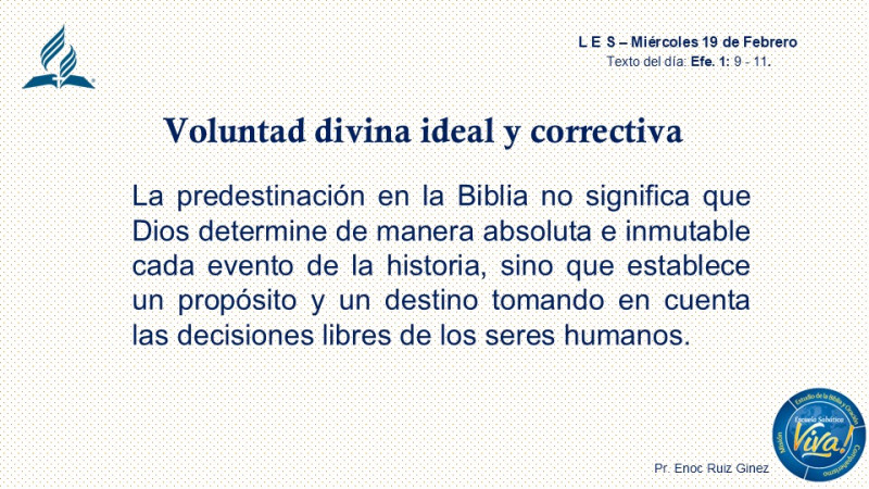 LES, REFLEXIÓN - VOLUNTAD DIVINA IDEAL Y CORRECTIVA