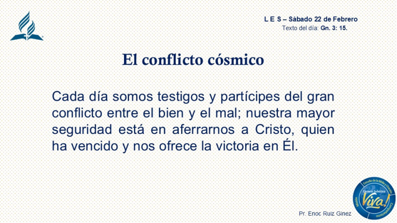 LES, REFLEXIÓN - EL CONFLICTO CÓSMICO