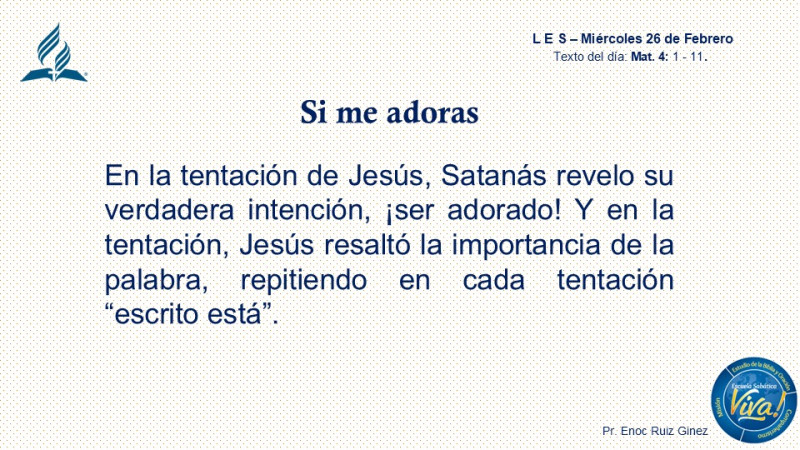 LES, REFLEXIÓN - SI ME ADORAS.