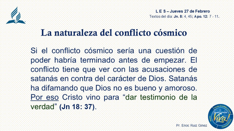 LES, REFLEXIÓN - LA NATURALEZA DEL CONFLICTO CÓSMICO