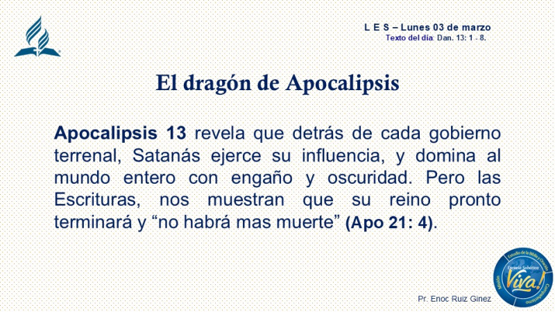 LES, REFLEXIÓN - EL DRAGÓN DE APOCALIPSIS