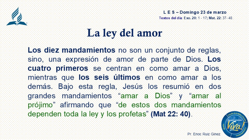 LES, REFLEXIÓN - LA LEY DEL AMOR