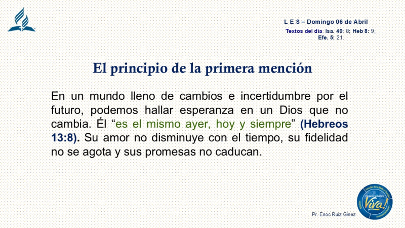 LES, REFLEXIÓN - EL PRINCIPIO DE LA PRIMERA MENCIÓN