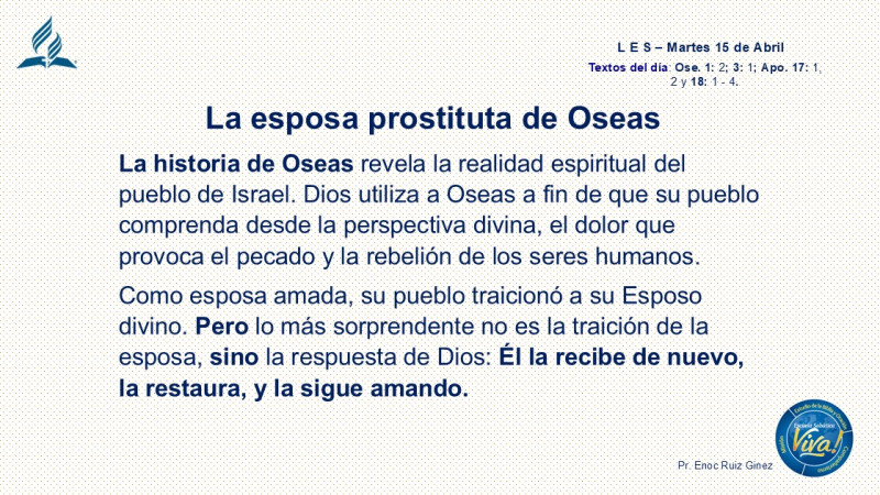 LES, REFLEXIÓN - LA ESPOSA PROSTITUTA DE OSEAS.