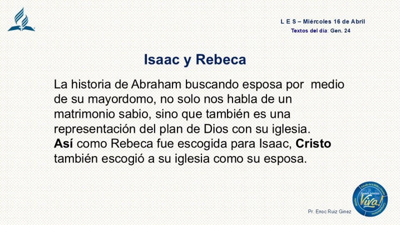 LES, REFLEXIÓN - ISAAC Y REBECA