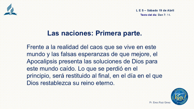 LES, REFLEXIÓN - Introducción de la LES - LAS NACIONES: PRIMERA PARTE