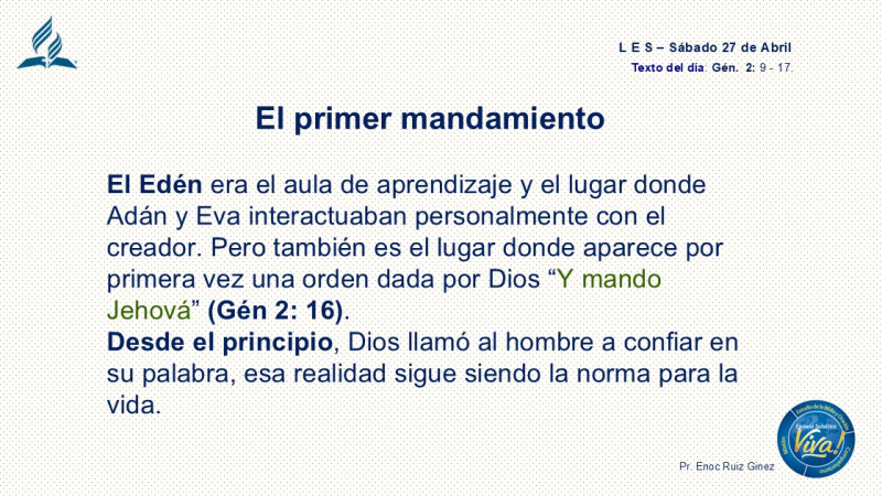 LES, REFLEXIPON - EL PRIMER MANDAMIENTO