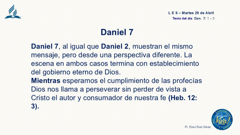 LES. REFLEXIÓN - Daniel 7.