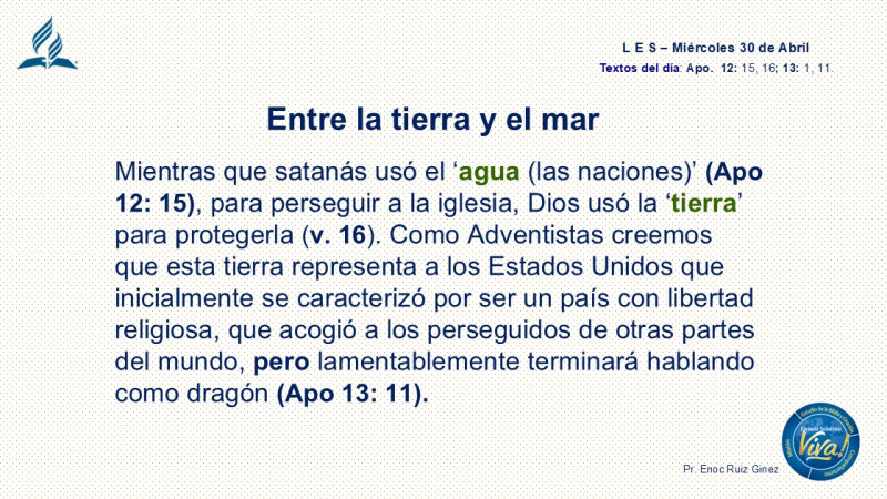 LES, REFLEXIÓN - ENTRE LA TIERRA Y EL MAR.