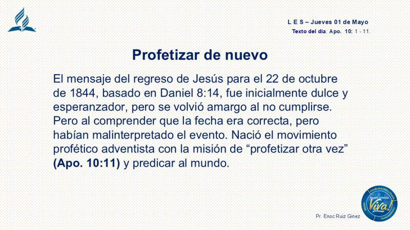 LES, REFLEXIÓN - PROFETIZAR DE NUEVO