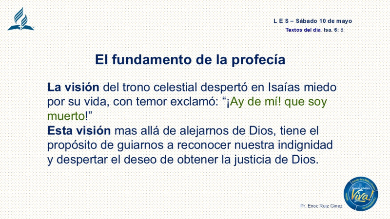 LES , REFLEXIÓN - FUNDAMENTOS DE LA PROFECÍA