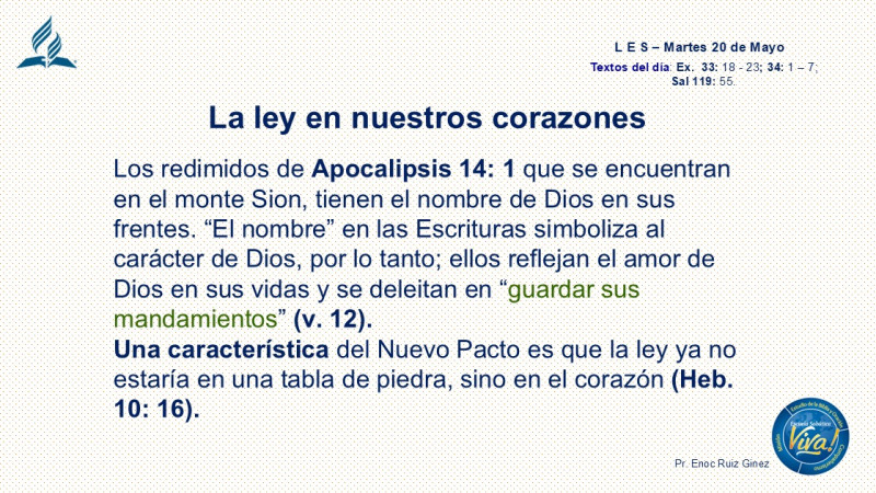 LES, REFLEXIÓN - LA LEY EN NUESTROS CORAZONES.