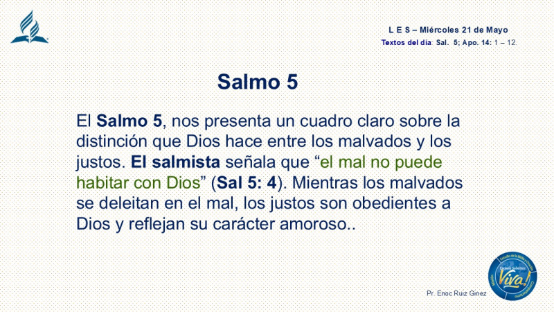 LES, REFLEXIÓN - SALMO 5.