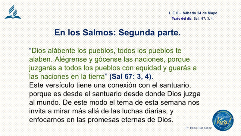 LES, REFLEXIÓN - EN LOS SALMOS: SEGUNDA PARTE.