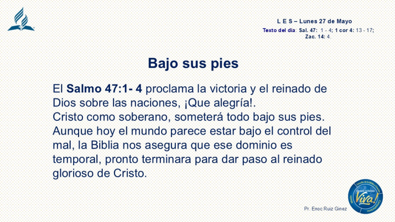 LES, REFLEXIÓN - BAJO SUS PIES