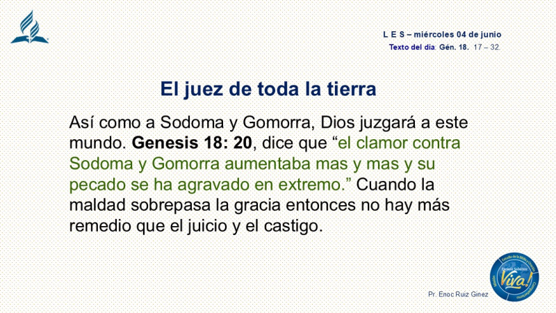 LES, REFLEXIÓN - EL JUEZ DE TODA LA TIERRA.