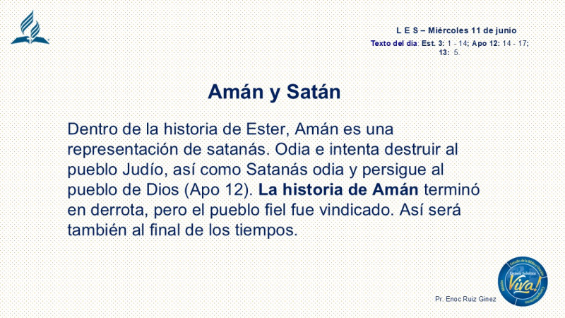 LES, REFLEXIÓN - AMÁN Y SATÁN