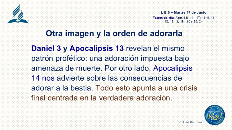 LES, REFLEXIÓN - OTRA IMAGEN Y LA ORDEN DE ADORARLA
