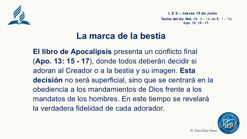 LES, REFLEXIÓN - LA MARCA DE LA BESTIA