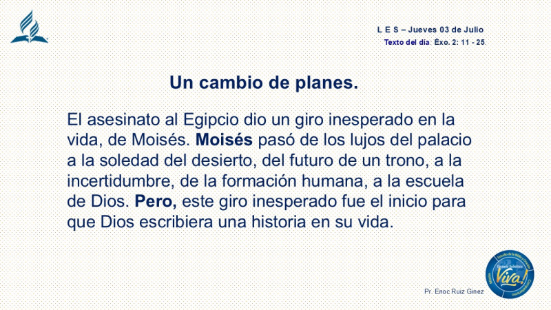 LES, REFLEXIÓN - UN CAMBIO DE PLANES