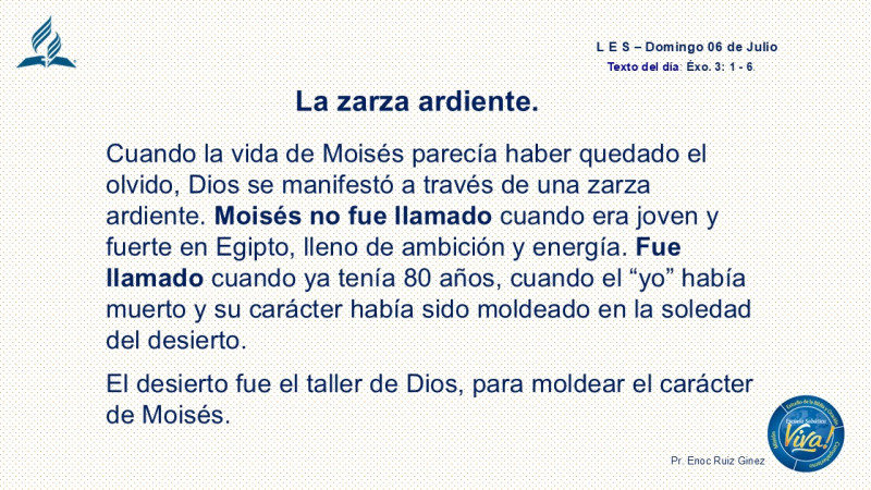 LES, REFLEXIÓN - LA ZARZA ARDIENTE.