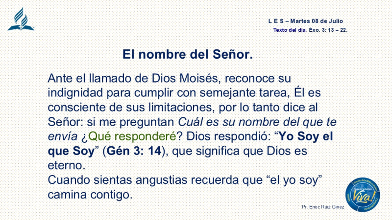 LES, REFLEXIÓN - EL NOMBRE DEL SEÑOR
