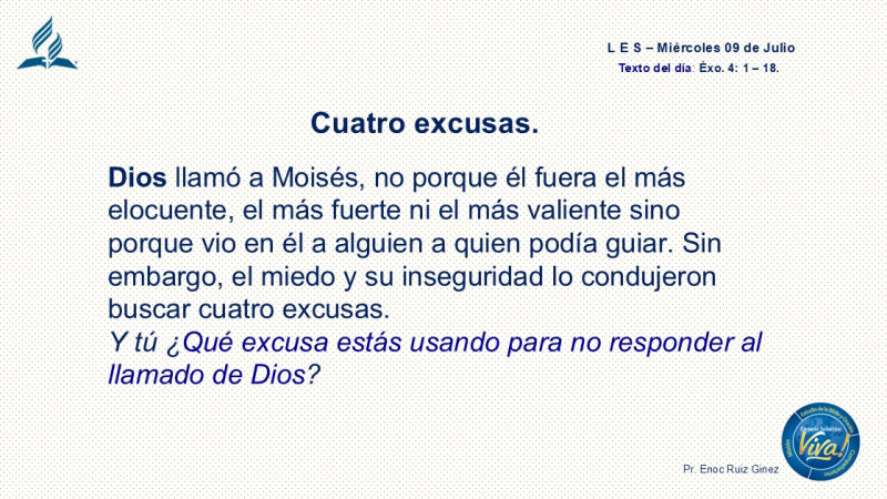 LES, REFLEXIÓN - CUATRO EXCUSAS.