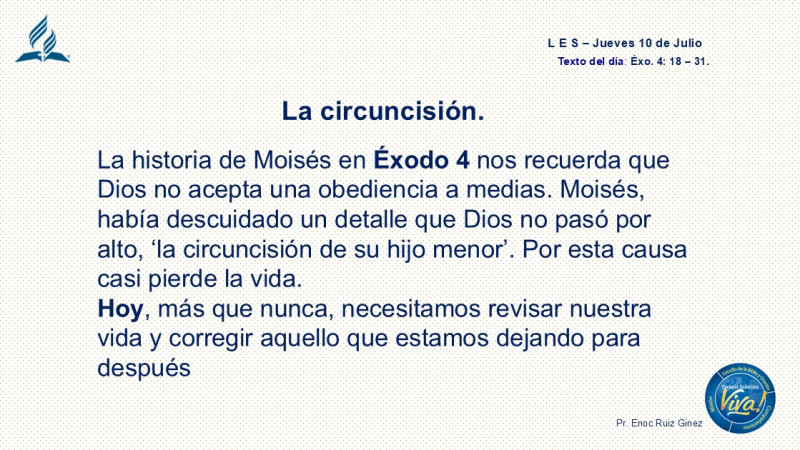 LES, REFLEXIÓN - JUEVES 10 DE JULIO