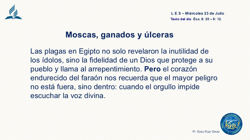LES, REFLEXIÓN - MOSCAS, GANADO Y ULCERAS
