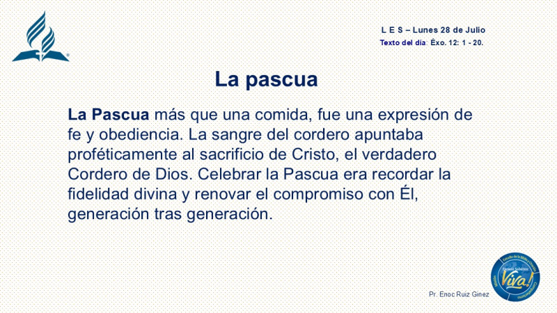 LES, REFLEXIÓN - LA PASCUA