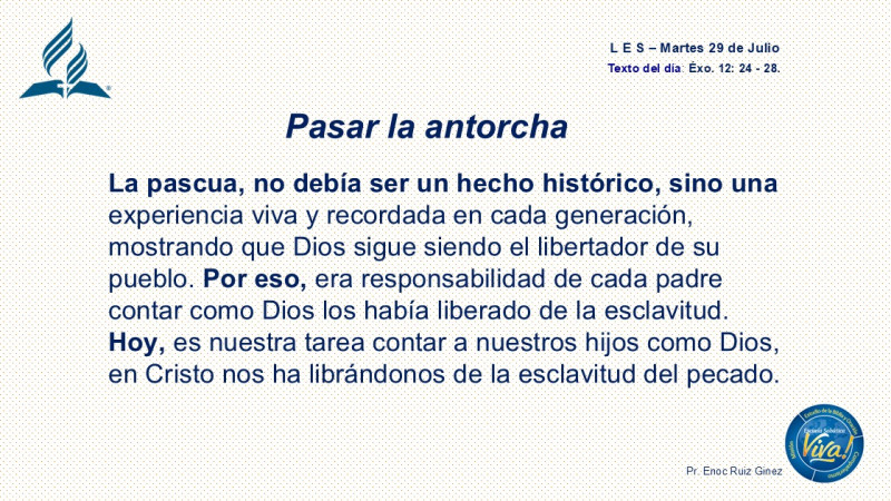 LES, REFLEXIÓN - PASAR LA ANTORCHA