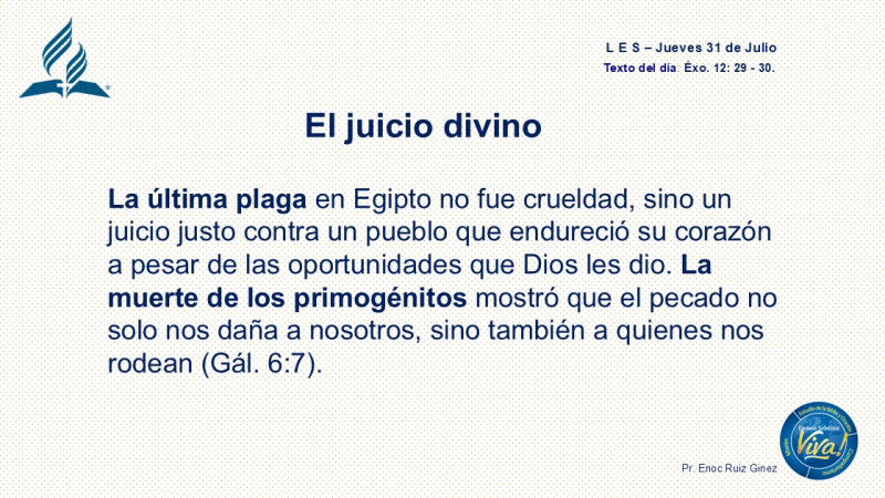 LES, REFLXIÓN - EL JUICIO DIVINO